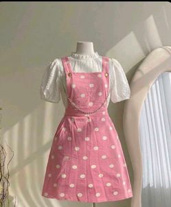 Polka Dot Pinafore Dress only 🌷🌸