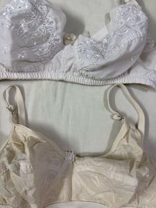 Set of 2 Cream n White Bras