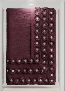 Beautiful Purple Saree with Mirror Work