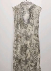 Floral Print Net Kurta