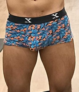 camouflage blue orange cotton modal trunk