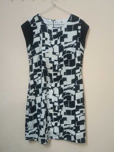 Stylish Geometric Print short Sleeve Dress