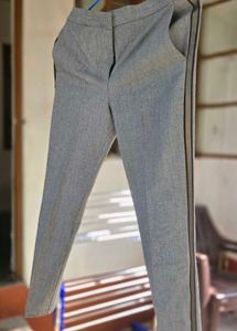 Gray Trousers with Black Stripe