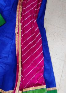 Blue green and ranipink lehenga choli