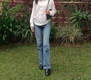 Women's Flared Blue Denim Jeans