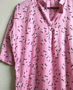 Pink Floral Print Kurta