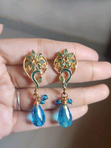 set of 4- Exquisite Gold Heart Earrings with Ruby