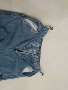 Blue Denim Cargo Pants