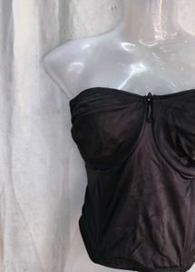 Women's Black Strapless Corset Top