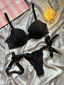 Victoria's Secret Black Lace Bra & Panty Set