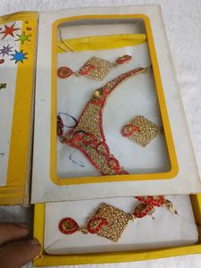 Elegant Red &amp; Gold Jewelry Set