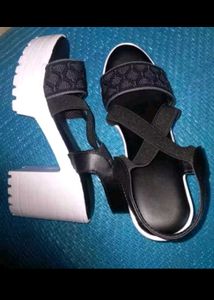 Chic Black Platform Wedge Sandals