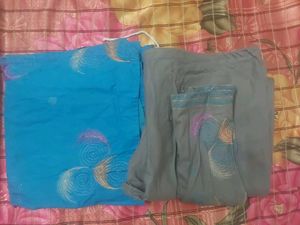 Blue Dress with Butterfly