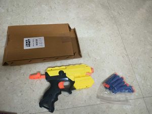 Yellow Toy Blaster Gun with Darts