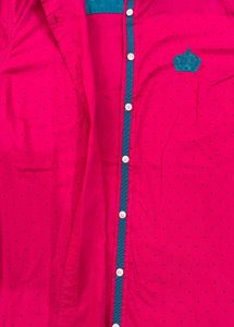 Pink Oversized Button-Up Shirt