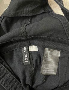 H&amp;M Dungaree Black Pinafore Dress
