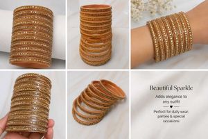 Set of Sparkling Golden Bangles