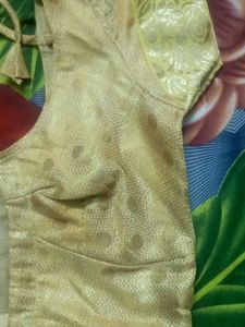 Gold Stitched Blouse With Lining