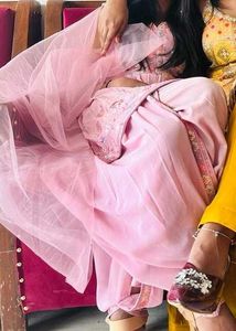 Pink Embroidered Kurta Set with Dupatta