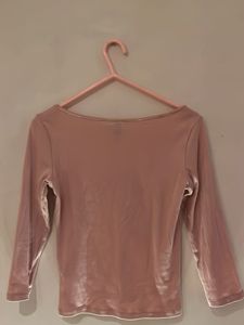 Ruched V-Neck long sleeve crop fitted tee