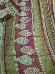 New Linen Handloom Printed Saree