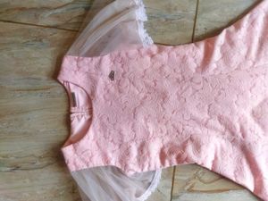 Pink Lace Trimmed Dress aesthetic Korean