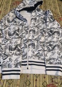 Printed Zip-Up Hoodie