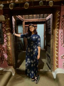 Chic Navy Floral Maxi Dress
