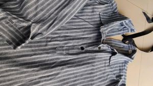 Blue Striped Button-Down Tunic