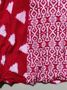 Red Pattern Kurta For Women