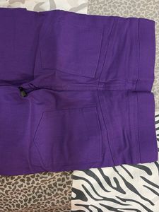 Stylish Purple Buttoned Skinny Pants