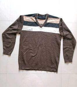 Men's Striped V-Neck Sweater