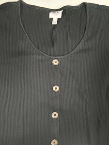 Ribbed Button-Up Crop Top