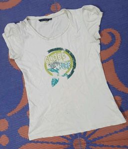 White Graphic Print T-Shirt