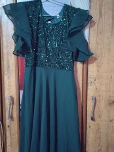 Emerald Green Sequined Gown