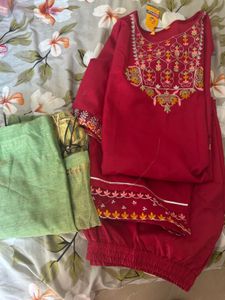 Beautiful Maroon palazzo suit with dupatta