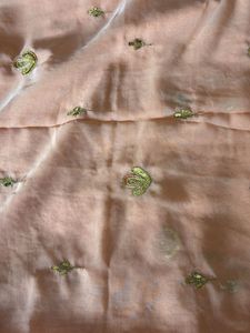 Elegant Peach Saree with Embellishments