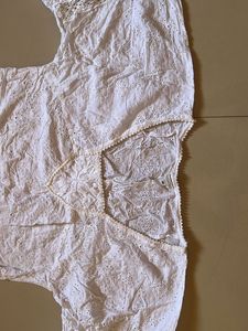 White Pure Cotton Chickenkari Top