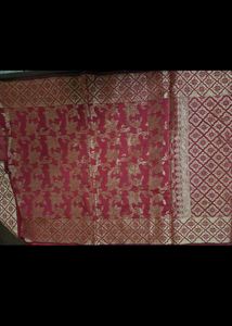 Beautiful Red Banarasi Silk Dupatta