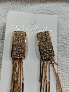 Elegant Gold Tassel Earrings