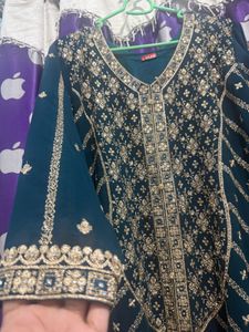 Fancy Teal Embroidered Kurta Set