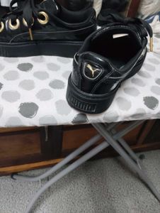 Puma Black Patent Platform Sneakers