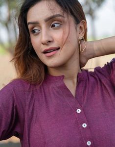 Chic Purple Embroidered A-Line Dress