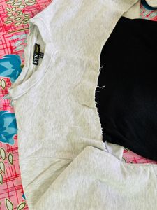 Trendy Grey Crop Sweatshirt