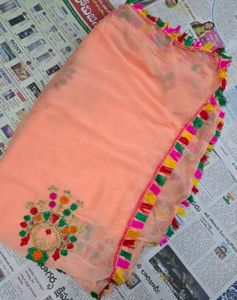 Peach Embroidered Kurta Set with Patiala Pants