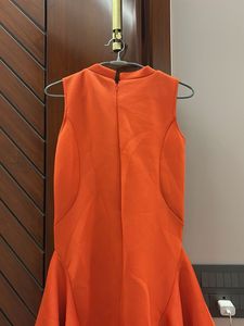 Vibrant Orange Embellished Dress