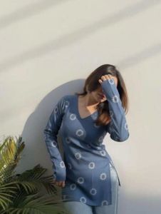 Stylish Blue Floral Print Kurta