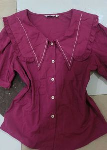 Chic Pink Button-Up Blouse