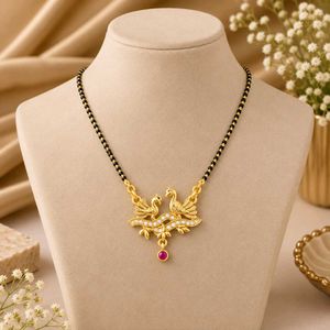 Elegant Gold Mangalsutra with Peacock Design