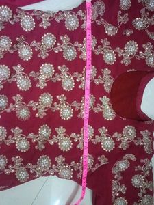 Maroon Embroidered Kurta Set